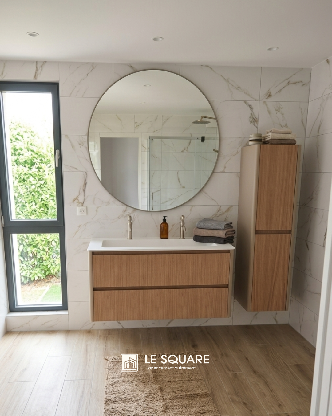 le square salle de bain bois et marbre strasbourg