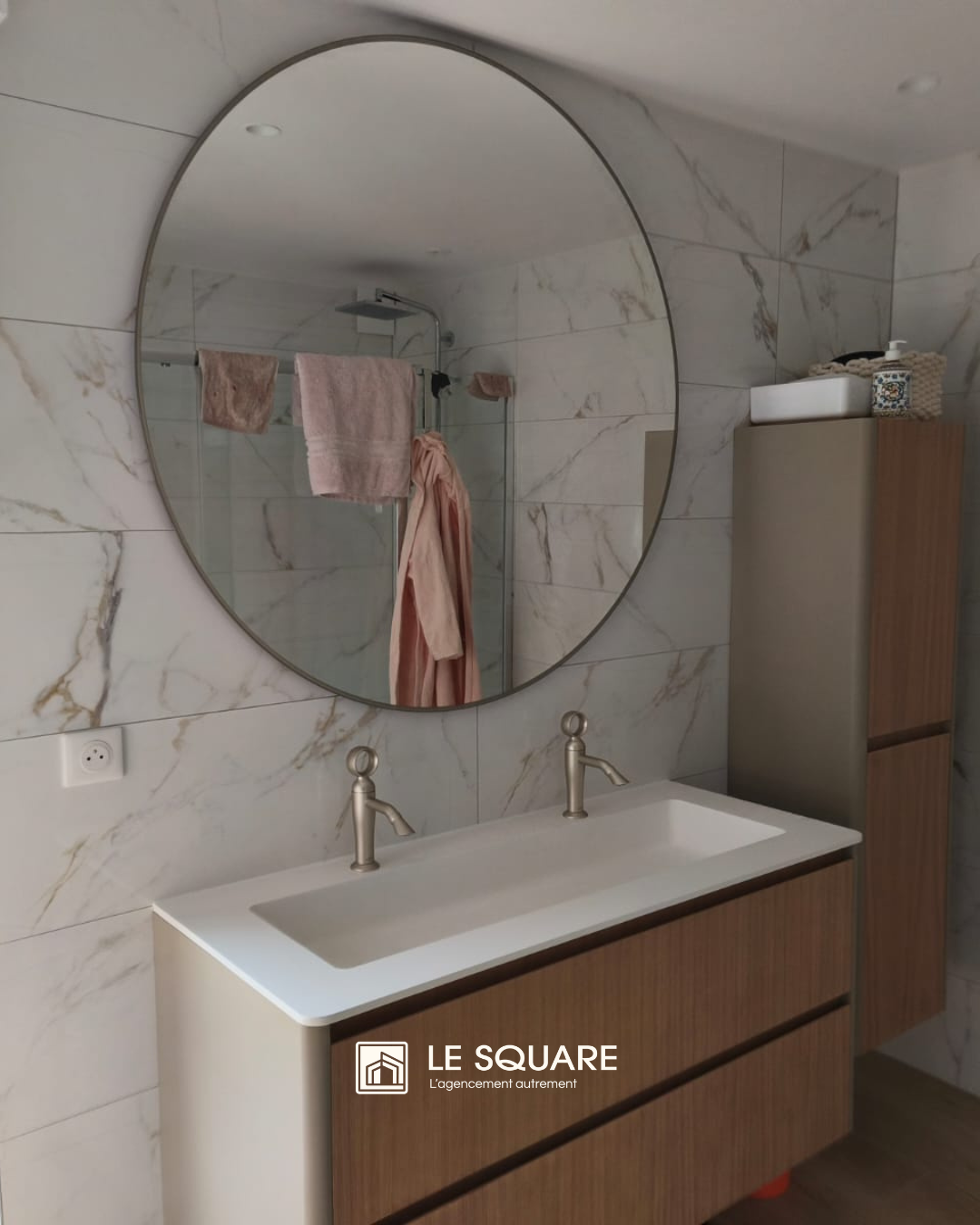 le square salle de bain bois et marbre strasbourg